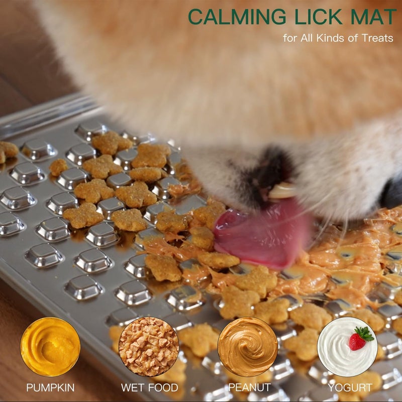 Techphardo Stainless Steel Large Lick Mat for Dogs & Cats, Chew-Proof Slow Feeder, Anxiety Reducer, Whisker-Friendly for Cats, Non-Slip Heavy Duty Base, Raw Feeding Pad, Dishwasher Safe [Large-1Pack] - Image 5